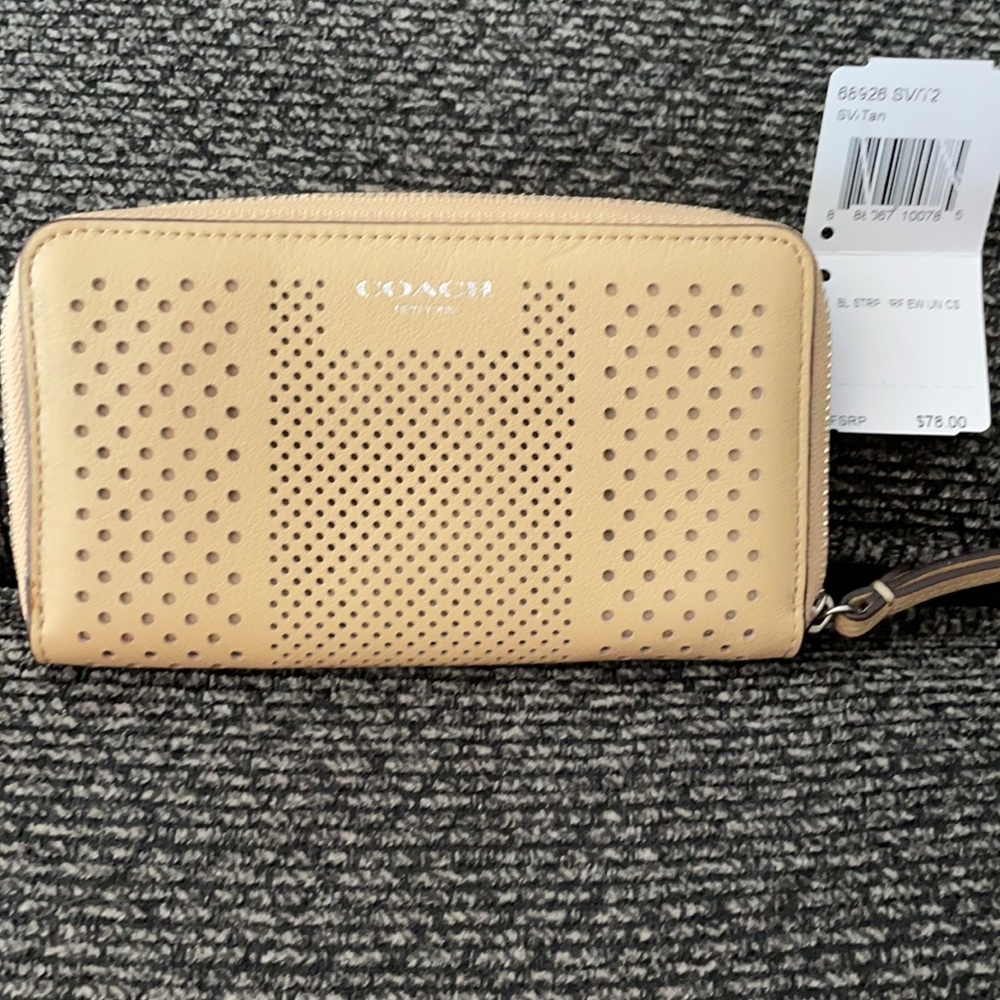 Coach Tan Phone Case Wristlet